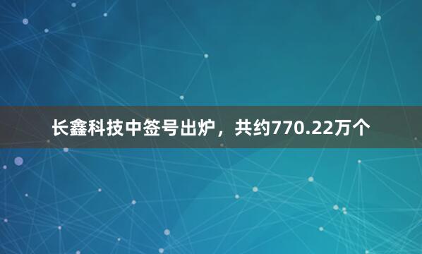 长鑫科技中签号出炉，共约770.22万个