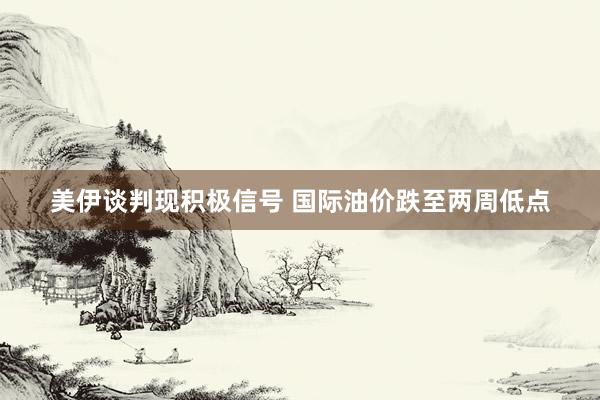 美伊谈判现积极信号 国际油价跌至两周低点