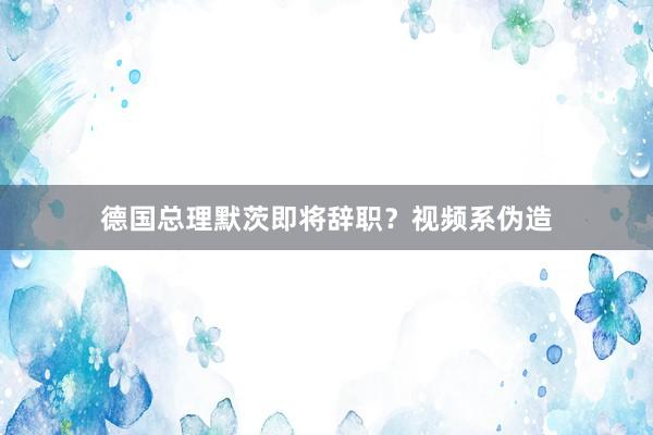 德国总理默茨即将辞职？视频系伪造