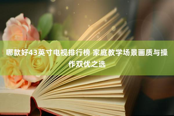 哪款好43英寸电视排行榜 家庭教学场景画质与操作双优之选