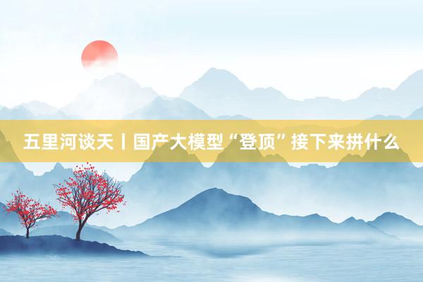 五里河谈天丨国产大模型“登顶”接下来拼什么