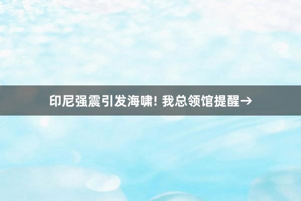 印尼强震引发海啸! 我总领馆提醒→