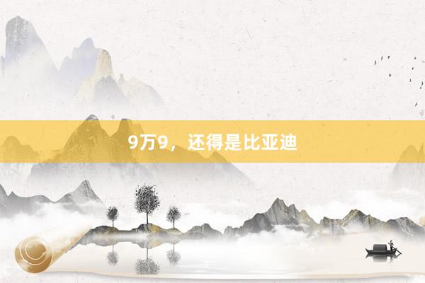 9万9，还得是比亚迪
