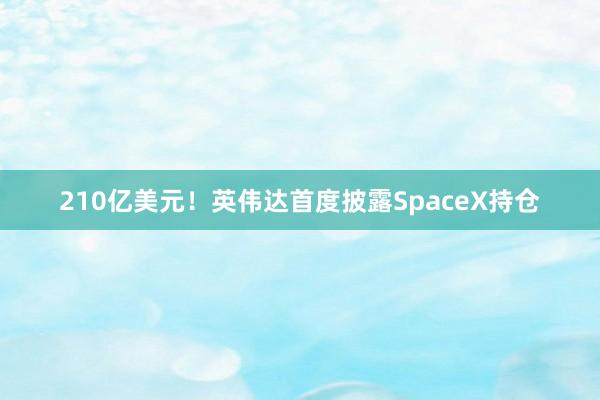 210亿美元！英伟达首度披露SpaceX持仓