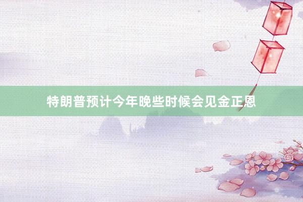 特朗普预计今年晚些时候会见金正恩