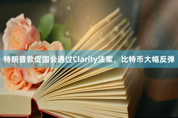 特朗普敦促国会通过Clarity法案，比特币大幅反弹