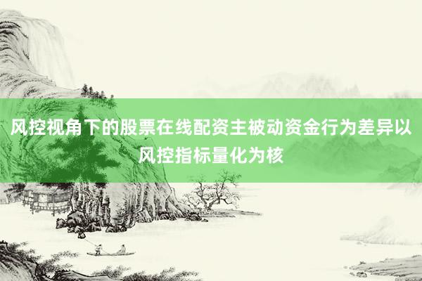 风控视角下的股票在线配资主被动资金行为差异以风控指标量化为核