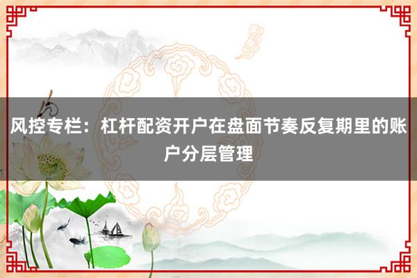 风控专栏：杠杆配资开户在盘面节奏反复期里的账户分层管理