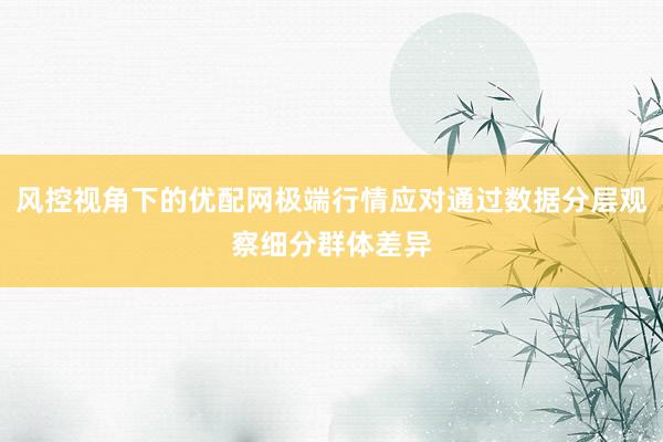 风控视角下的优配网极端行情应对通过数据分层观察细分群体差异