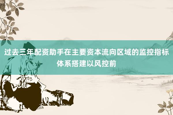过去三年配资助手在主要资本流向区域的监控指标体系搭建以风控前