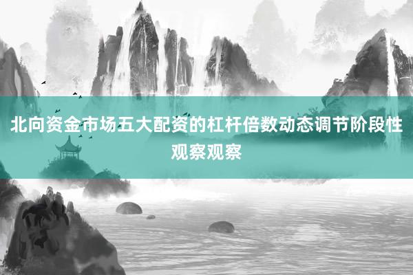 北向资金市场五大配资的杠杆倍数动态调节阶段性观察观察