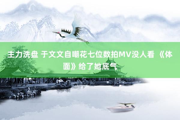 主力洗盘 于文文自嘲花七位数拍MV没人看 《体面》给了她底气