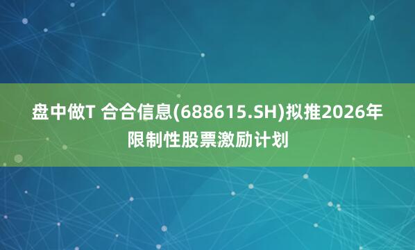 盘中做T 合合信息(688615.SH)拟推2026年限制性股票激励计划