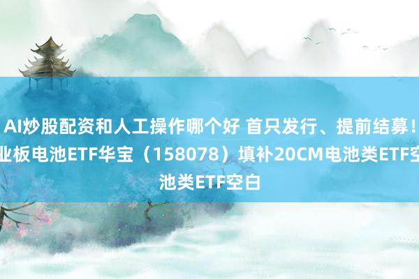 AI炒股配资和人工操作哪个好 首只发行、提前结募！创业板电池ETF华宝（158078）填补20CM电池类ETF空白