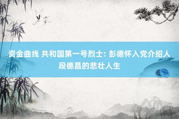 资金曲线 共和国第一号烈士: 彭德怀入党介绍人段德昌的悲壮人生